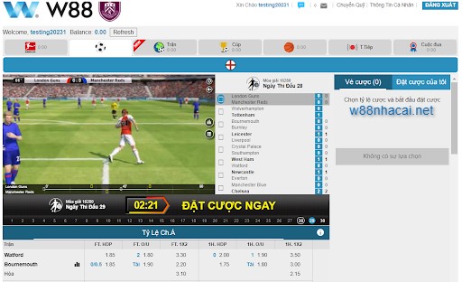 Cá cược bóng đá ảo tại W88