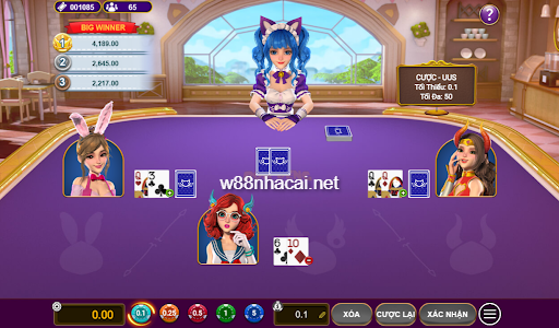 Giao diện bàn chơi game PokDeng tại nhà cái W88