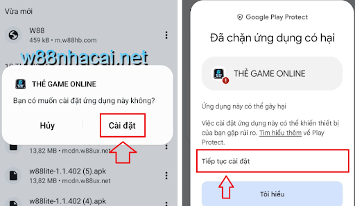 Tải và cài đặt App thẻ game W88 cho điện thoại