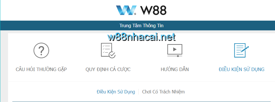 Điều khoản được quy định tại W88