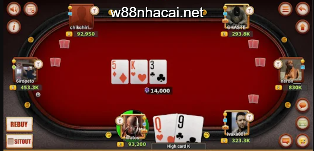 Giao diện chơi Casino Hold’Em tại W88