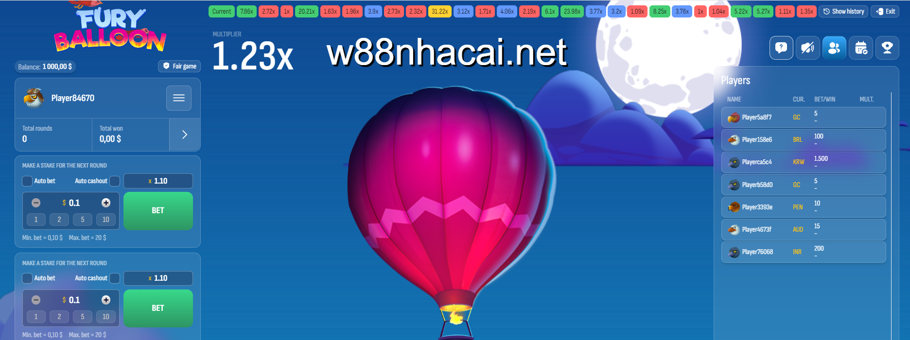 Luật chơi Fury Balloon